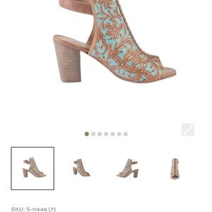 Myra Blue and Tan Heels with Western Influence